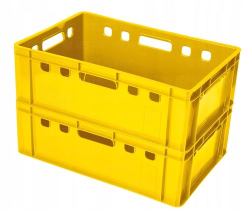 SKRZYNKA POJEMNIK EURO E2 ŻÓŁTA PLASTIKOWA MOCNA na Arena.pl