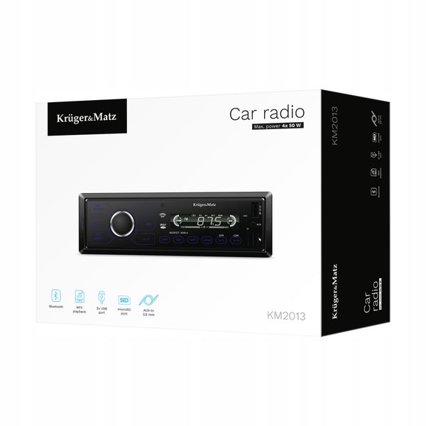 Radio samochodowe Bluetooth Kruger&Matz 1 DIN USB AUX PILOT microSD zdjęcie 8