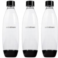 3X BUTELKI SODASTREAM CZARNE 1L FUSE DO SATURATORA DO ZMYWARKI DO WODY