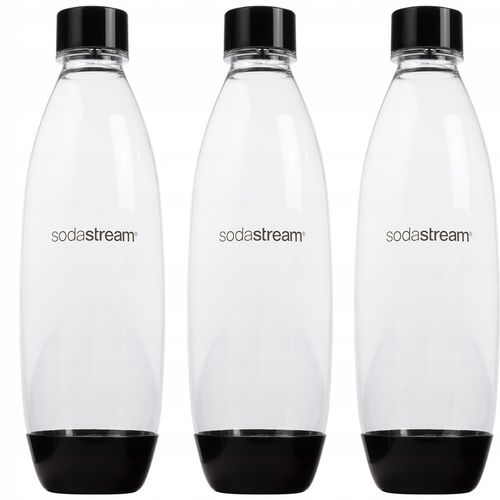 3X BUTELKI SODASTREAM CZARNE 1L FUSE DO SATURATORA DO ZMYWARKI DO WODY na Arena.pl