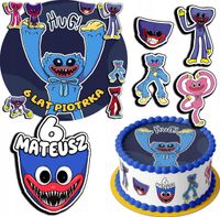 ZESTAW OPŁATEK NA TORT 20CM + 17 POSTACI - HUGGY WUGGY + IMIĘ 15CM 18CM