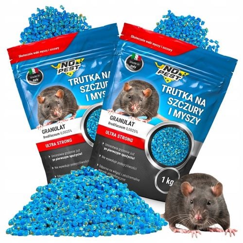 2x TRUTKA NA SZCZURY I MYSZY GRANULAT BRODIFAKUM NO PEST 1KG BARDZO na Arena.pl