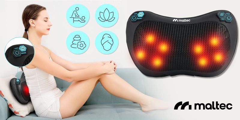 Masażer Poduszka Masująca Shiatsu Do Pleców Karku Nóg Ciała Grzejący zdjęcie 11