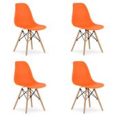 Krzesło pomarańczowe OSAKA skandynawskie naturalne nogi do jadalni x4