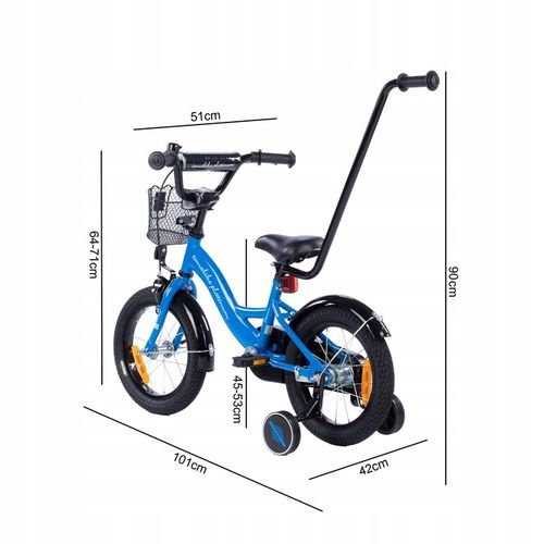 rower rowerek TOMABIKE 14 cali M koszyk torpedo prowadnik L niebieski 2025 na Arena.pl