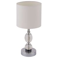 Stojąca lampa nocna BRONN abażurowa do salonu klasyczna biała