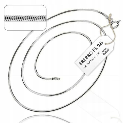 NASZYJNIK Łańcuszek 45 cm Srebrny 925 GRUBA LINKA ŻMIJKA ŻYŁKA OKRĄGŁA na Arena.pl