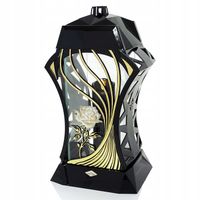 Duży znicz 37cm czarny ze złotem perłowa róża - elegancki znicz na grób