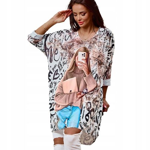 BLUZKA TUNIKA DAMSKA ART2143 G-IPHONE Uniwersalny na Arena.pl