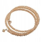 Bransoletka na drucie pamięciowym z herbacianych (żółtych) koralików