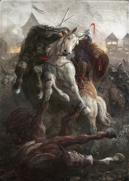 Bitwa o gród - plakat premium 30x40 cm zdjęcie 1