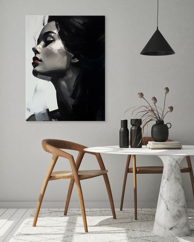 Obraz Na Ścianę Kobiecy PORTRET Abstrakcja Czerwone Usta 70cm x 100cm na Arena.pl