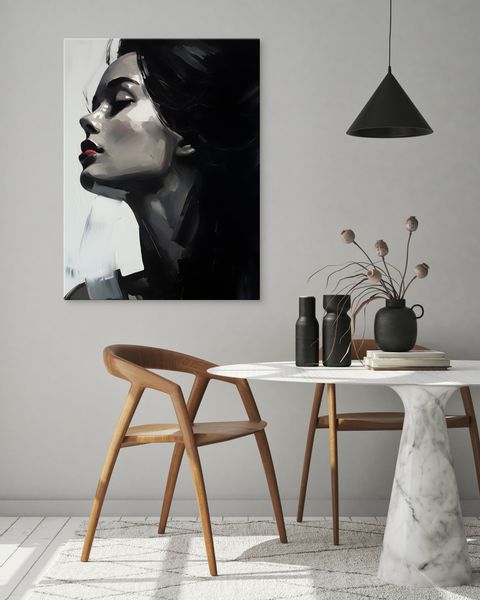 Obraz Na Ścianę Kobiecy PORTRET Abstrakcja Czerwone Usta 70cm x 100cm zdjęcie 15