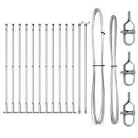 Słupki ogrodzeniowe 13 pcs Srebrny Ø32mm 110 cm