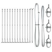 Słupki ogrodzeniowe 13 pcs Srebrny Ø32mm 110 cm