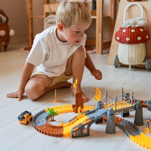 WOOPIE Tor Samochodowy XXL Kolejka Elektryczna Plac Budowy 174 el. na Arena.pl