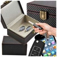 2 x PUDEŁKO NA KLUCZYKI KARTY TELEFON KLATKA FARADAYA KEYLESS CARBON