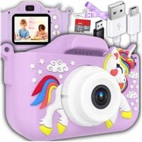 APARAT CYFROWY FOTOGRAFICZNY DZIECI PODWÓJNY FIOLETOWY FULL HD + AKCESORIA