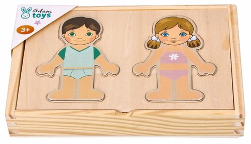Drewniane klocki magnetyczne dla dzieci Ubieranka Adamtoys sklep zabawki na Arena.pl