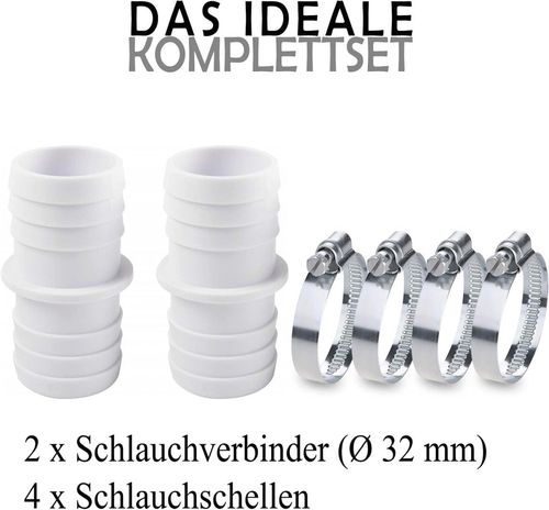 Adaptery węża basenowego 2szt. 32mm + 4 opaski na Arena.pl