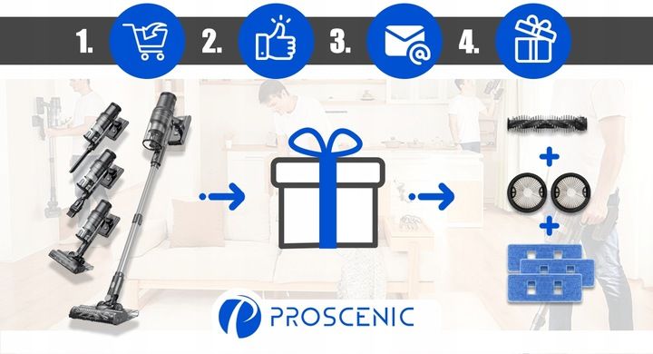 PROSCENIC P11 Mopping Odkurzacz pionowy 35kPa 400W 1L MOPUJĄCY SZCZOTKA LED zdjęcie 6