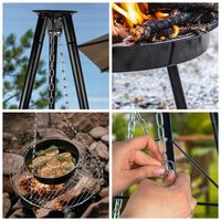 PALENISKO TRÓJNÓG GRILL RUSZT OGNISKOWY OGRODOWY WISZĄCY DUŻY 50CM OGNISKO