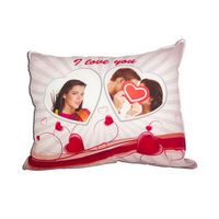 Dwukolorowa poszewka z satyny 55 x 40 cm do sublimacji - Dwa serca