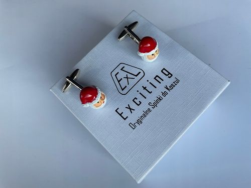 Okolicznościowe spinki do mankietów EXC Mikołaj Gwiazdor w Białej Szkatułce na Arena.pl