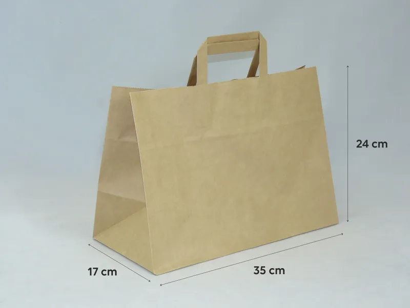 Torba papierowa beżowa 35 x 17 x 24 cm zdjęcie 1