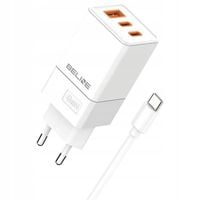 Ładowarka sieciowa Beline 65W GaN 2xUSB-C PD 3.0 + 1xUSB-A QC 3.0 +kabel US