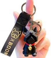 Prezent Brelok buldog do kluczy torby piesek pies  F53_Czarny