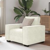 Sofa Fotel Kremowy 59 cm Aksamit