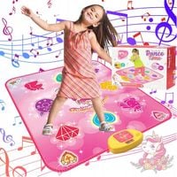 MUZYCZNA MATA DO TAŃCZENIA INTERAKTYWNA ŚWIATŁO RÓŻOWA DUŻA DLA DZIEWCZYNKI