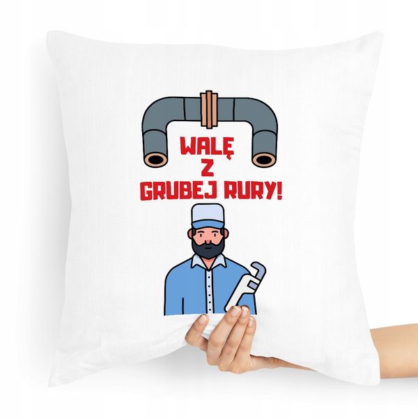 Poduszka Prezent Dla Hydraulika Z Grubej Rury Z Nadrukiem Ze Zdjęciem zdjęcie 1