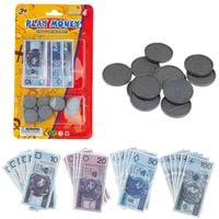 PIENIĄDZE ZABAWKOWE ZESTAW BILON BANKNOTY ZŁOTÓWKI
