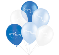 balony na chrzest 12' 6szt.  niebieskie