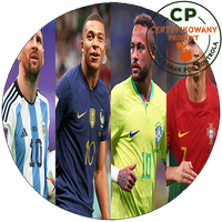 Opłatek na tort Neymar Ronaldo Messi Mbappe - dla fana