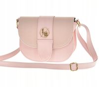 Laura Biaggi - mała torebka listonoszka rożowy mat + cegiełka klapka P328