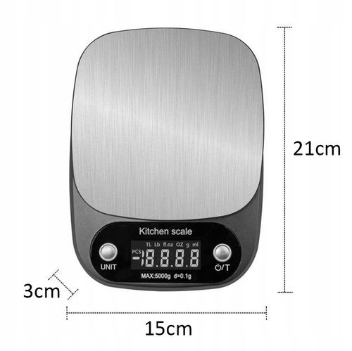 Waga kuchenna ARSA GO 0.1g TARA BATERIE GRAM UNCJA KARAT GRAM czarny 5 kg na Arena.pl