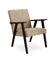 Fotel LISEK - PRL / beżowy / noga orzech / PO02