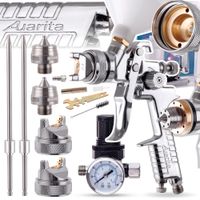 pistolet lakierniczy auarita hvlp 2x dysza 1,4 1,7 mm do malowania reduktor