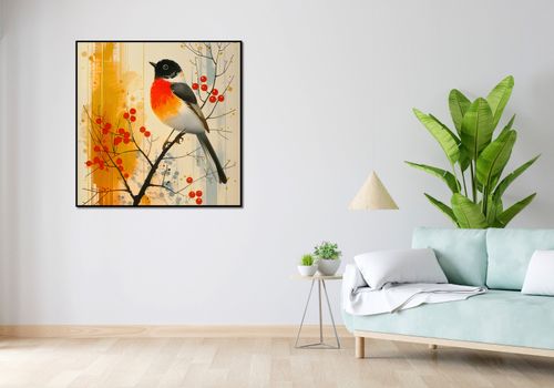Plakat 100x100cm Jesienny Rudzik na Arena.pl