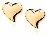 POZŁACANE KOLCZYKI CELEBRYTKI WYPUKŁE SERCA HEART