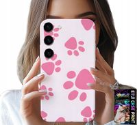 ETUI DO SAMSUNG GALAXY S23 PLUS - RÓŻOWE PSIE ŁAPKI, PLECKI, OBUDOWA CASE