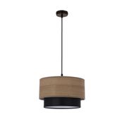 Ruben lampa wisząca czarny 1x60 E27 abażur orzechowy+czarny