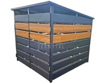 Wiata śmietnikowa 2x2 m antracyt + drewnopodobny - spad w tył TS629