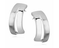 Podłużne rodowane satynowane srebrne kolczyki srebro 925 KS0138E