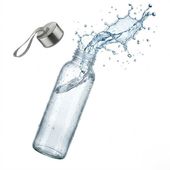 Szklana Butelka na Wodę 500ml - Szczelny Bidon Sportowy do Szkoły i na Siłownię