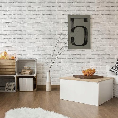 SAMOPRZYLEPNA TAPETA BIAŁA CEGŁA 3D OKLEINA 45cm x 10m na Arena.pl