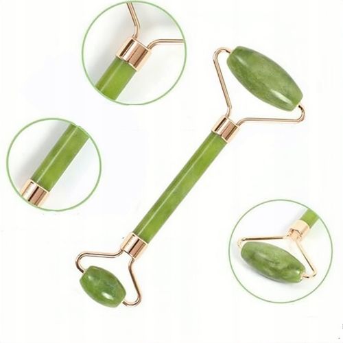 3w1 Masażer do twarzy KAMIEŃ GUA SHA z jadeitu zestaw roller wałek masażu na Arena.pl